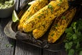 Grilled Corn Cob on Barbecue Royalty Free Stock Photo