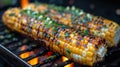 Grilled Corn on the Cob on a Grill Royalty Free Stock Photo