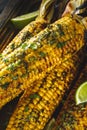 Grilled Corn On Cob with Herb Butter. Royalty Free Stock Photo