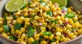 Grilled Corn Salad with Lime Cilantro and Red Onion Royalty Free Stock Photo
