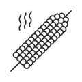 Grilled corn on skewer linear icon