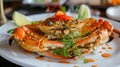Grilled Crab Delight in Fine Dining Atmosphere