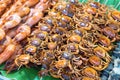 Grilled crab and shrimp food at walking street