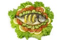 Grilled dorado fish with vegetables Royalty Free Stock Photo