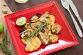 Grilled Dory fish with sautÃÂ©ed mushroom Royalty Free Stock Photo
