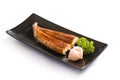 Grilled eels unagi on white