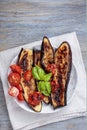 Grilled eggplant above