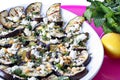 Grilled Eggplant and Goat Cheese with pine nuts