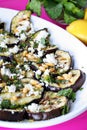 Grilled Eggplant and Goat Cheese with pine nuts ve Royalty Free Stock Photo