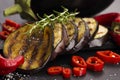 Grilled eggplant slices Royalty Free Stock Photo