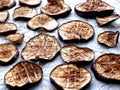 Grilled eggplant slices owen paper Royalty Free Stock Photo