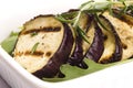 Grilled eggplant slices on a plate Royalty Free Stock Photo