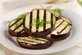 Grilled eggplant slices on a plate Royalty Free Stock Photo