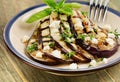 Grilled eggplant slices on a plate Royalty Free Stock Photo