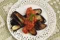 Grilled Eggplant with Tomato Sauce Royalty Free Stock Photo
