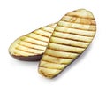 Grilled eggplant on white background
