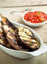Grilled eggplants with tomato sauce Royalty Free Stock Photo