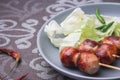 Grilled fermented pork and sticky rice sausage or Sausage Northeastern Style, What we call Royalty Free Stock Photo