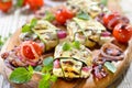 Grilled feta cheese wrapped in zucchini Royalty Free Stock Photo