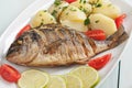 Grilled fish with bolied potato