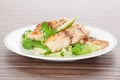 Grilled fish and fresh salad. Royalty Free Stock Photo