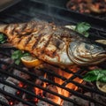 Grilled fish. Generative AI