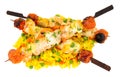 Grilled Fish Kebabs With Rice