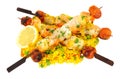 Grilled Fish Kebabs With Rice