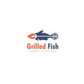 Grilled Fish Logo Icon Design vector, Fish Logo, Restaurant logo, Grill Logo, logo design, branding design, see food logo, minimal