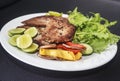 Grilled fish meal on the plate. Royalty Free Stock Photo