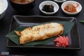 Grilled fish set meal of the Japanese righteye flounder