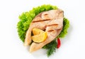 Grilled fish steak Royalty Free Stock Photo