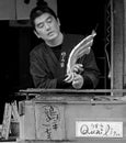 Grilled Fish at a street stall in Kyoto, Japan Royalty Free Stock Photo