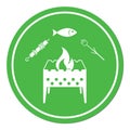 Grilled fish, zephyr and kebab icon