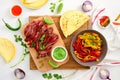 Grilled flank stake fajitas