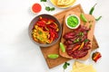 Grilled flank stake fajitas