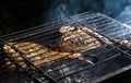 Grilled flounder on the grill