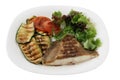 Grilled flounder with vegetables