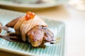 Grilled foie gras and salmon sushi Royalty Free Stock Photo