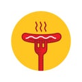 grilled fork with german sausage. Vector illustration decorative design Royalty Free Stock Photo