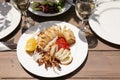 Grilled fresh squid dish. Royalty Free Stock Photo