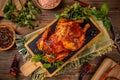 Grilled fried roast chicken