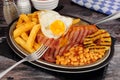 Gammon Egg And Chips Meal Royalty Free Stock Photo