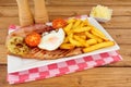 Gammon Egg And Chips Meal Royalty Free Stock Photo