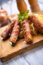 Grilled german sausage links with sauerkraut