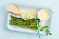 Grilled green asparagus