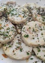 grilled hake medallions