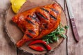 Grilled half chicken barbecue