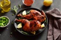 Grilled half chicken with lemon and rosemary Royalty Free Stock Photo