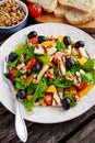 Grilled Halloumi Cheese salad witch orange, tomatoes and lettuce. healthy food Royalty Free Stock Photo